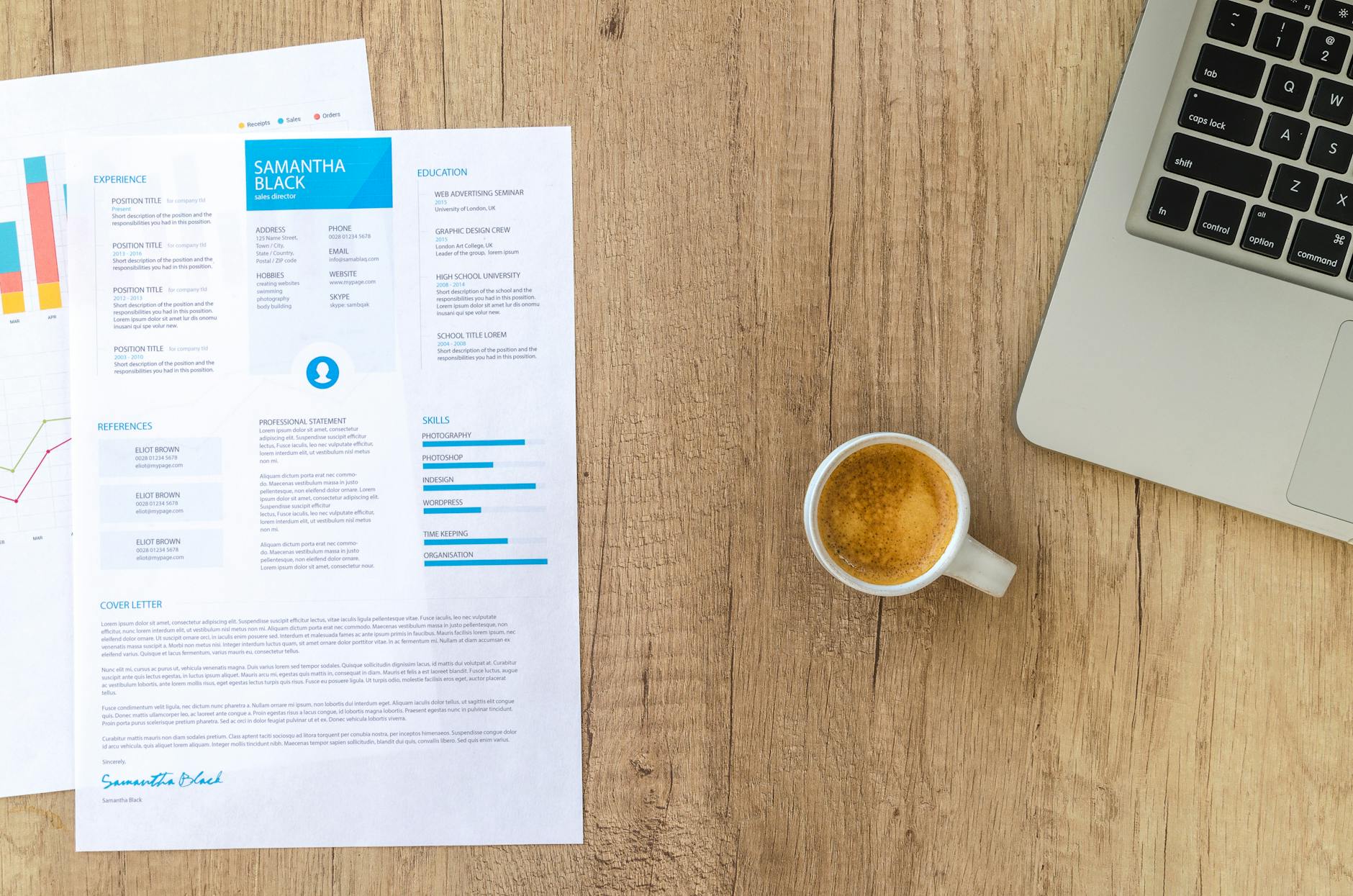 A clean resume draft with highlighted sections and practical notes